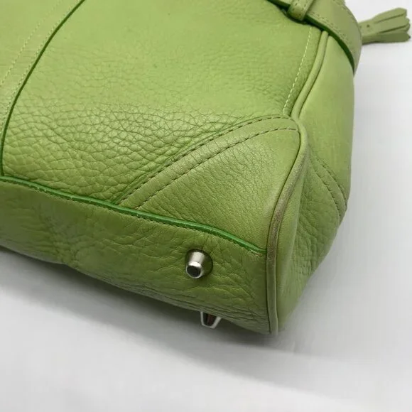Coach Vintage Light Green Leather Hampton Satchel Bag F-10688 - Picture 8 of 12